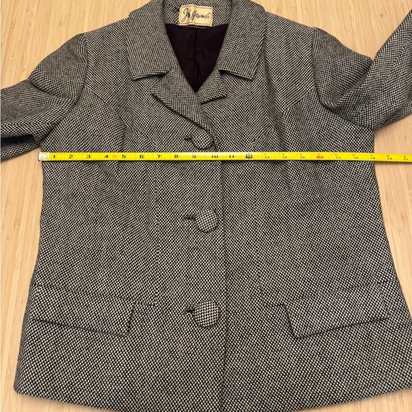 John Wanamaker Vintage Wool Herringbone Brown Blazer Sz 8 - Picture 9 of 9